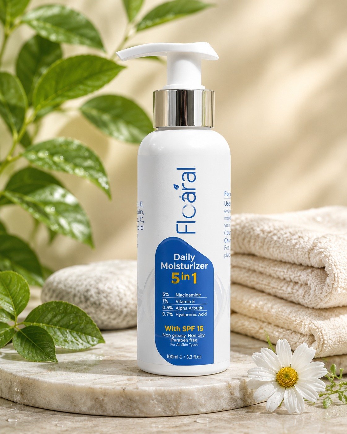 *Floaral Daily Moisturizer 5 in 1 With SPF 15 – Deep Hydration & Daily Skin Protection*